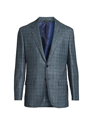 Plaid Wool-Silk Jacket
