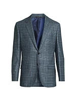 Plaid Wool-Silk Jacket