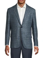 Plaid Wool-Silk Jacket