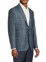 Plaid Wool-Silk Jacket