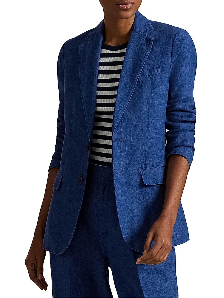 Linen Single-Breasted Blazer