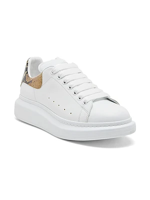 Python-Print Detailed Low-Top Sneakers