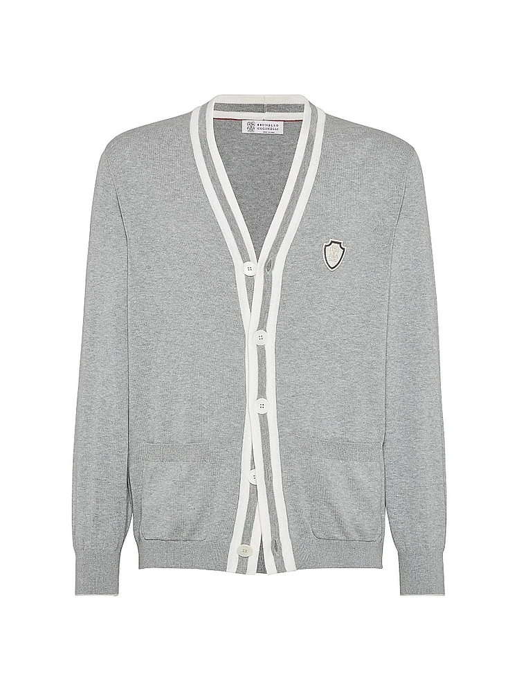 Cotton Cardigan with Logo