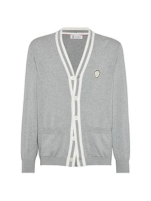 Cotton Cardigan with Logo