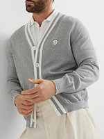 Cotton Cardigan with Logo
