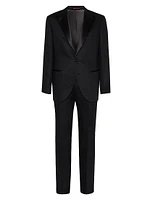 Linen Satin Tuxedo with Peak Lapel Jacket and Trousers