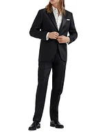 Linen Satin Tuxedo with Peak Lapel Jacket and Trousers