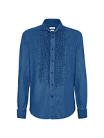 Lightweight Denim Slim Fit Tuxedo Shirt