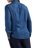 Lightweight Denim Slim Fit Tuxedo Shirt