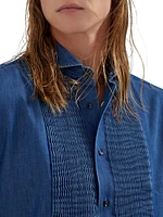 Lightweight Denim Slim Fit Tuxedo Shirt