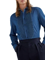 Lightweight Denim Slim Fit Tuxedo Shirt
