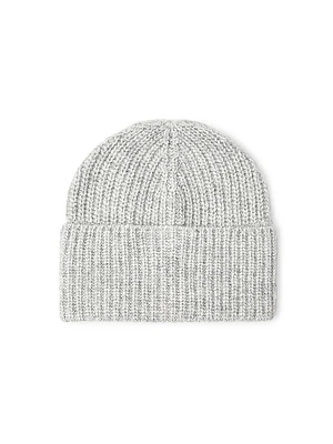 Virgin Wool, Alpaca and Cashmere Rib Knit Beanie