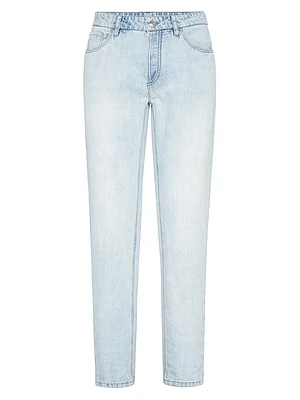 Cotton and Linen Denim Traditional Fit Five Pocket Jeans