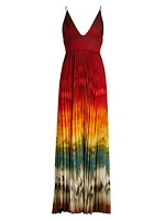 Lauren Pleated Tie-Dye Maxi Dress