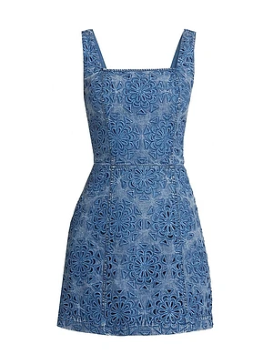 Maryann Floral Cutout Denim Minidress