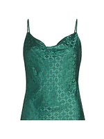 Sola Geometric Print Satin Top