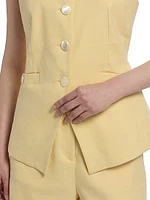 Orlinda Linen-Blend Vest
