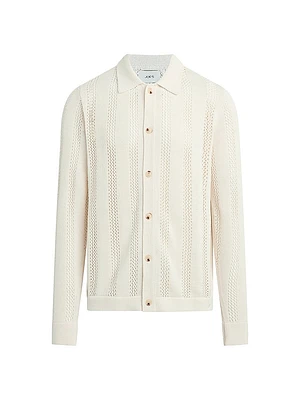 Crochet Spread Collar Cardigan