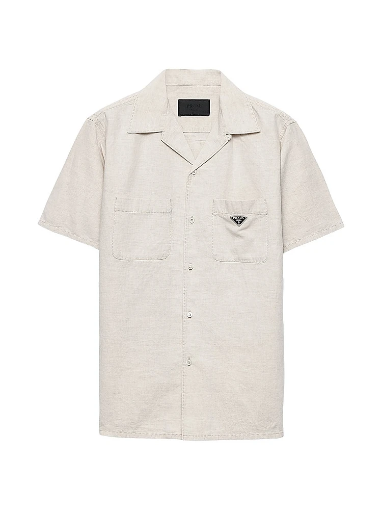 Short-Sleeved Chambray Shirt