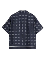 Silk Twill Bowling Shirt with Opticool Print