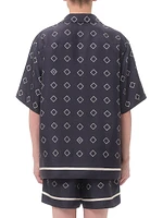 Silk Twill Bowling Shirt with Opticool Print