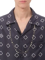 Silk Twill Bowling Shirt with Opticool Print