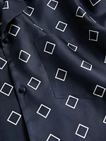 Silk Twill Bowling Shirt with Opticool Print