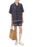 Silk Twill Bowling Shirt with Opticool Print