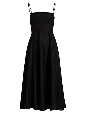 Monette Linen Midi-Dress