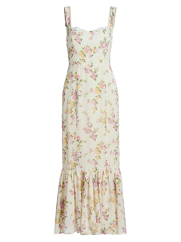 Irisa Floral Flounce Maxi Dress