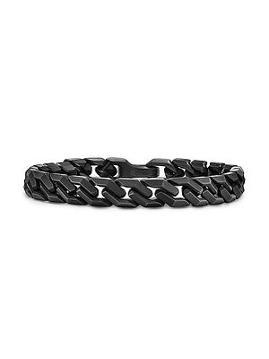 Curb Chain Angular Link Bracelet Black Titanium