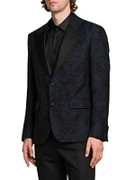 Printed Cotton-Silk Blazer