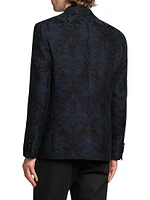 Printed Cotton-Silk Blazer