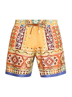 Tile Printed Swim Shorts