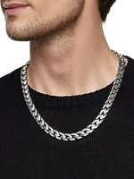 Curb Chain Angular Link Necklace Sterling Silver
