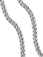 Curb Chain Angular Link Necklace Sterling Silver