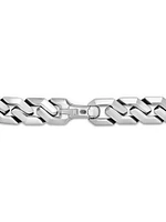 Curb Chain Angular Link Necklace Sterling Silver
