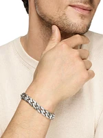 Curb Chain Angular Link Bracelet Sterling Silver, 11.5MM