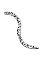 Curb Chain Angular Link Bracelet Sterling Silver, 11.5MM