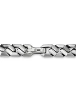 Curb Chain Angular Link Bracelet Sterling Silver, 11.5MM