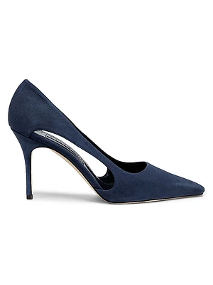 Suede Cut-Out Pumps