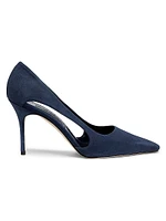 Suede Cut-Out Pumps