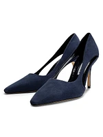 Suede Cut-Out Pumps
