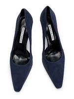 Suede Cut-Out Pumps