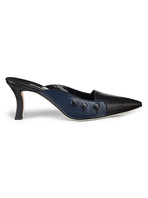 Two-Tone Leather Mules