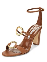 Hisfahan Leather Block-Heel Sandals