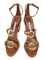 Hisfahan Leather Block-Heel Sandals