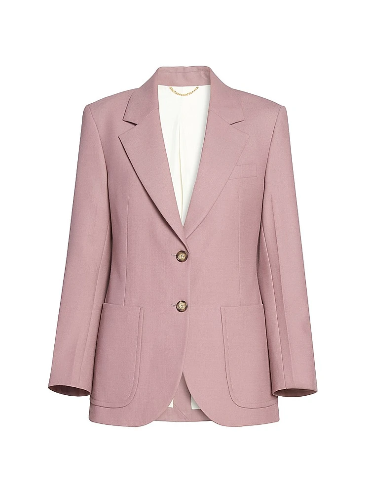 Cotton Twill Patch Pocket Single-Breasted Jacket
