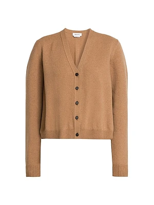 Volume V-Neck Cashmere-Wool Cardigan