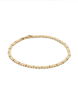 14K Yellow Gold Rectangle Link Bracelet